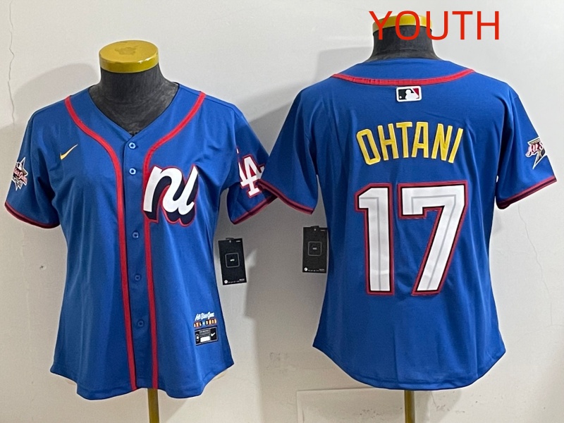 Youth 2025 Los Angeles Dodgers #17 Ohtani Blue Nike 2025 MLB All Star Jersey style 004